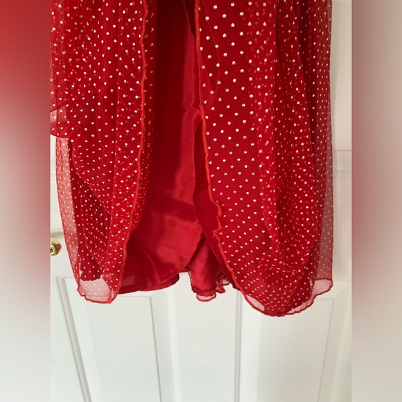 NWT Anna Sui Polka Dot red dress spaghetti strap size 8 medium small 6 - Picture 6 of 14
